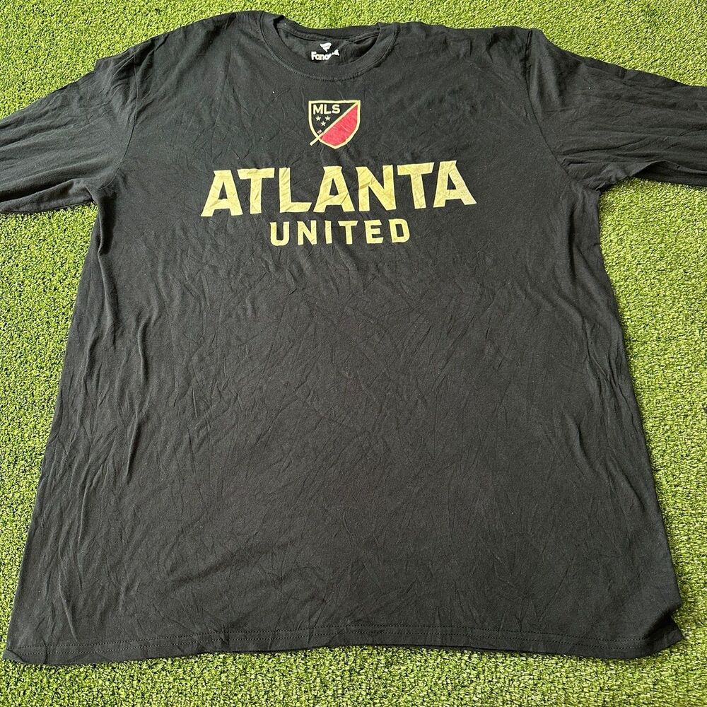 Fanatics Atlanta United FC MLS Men XL Black Long Sleeve Shirt NWOT